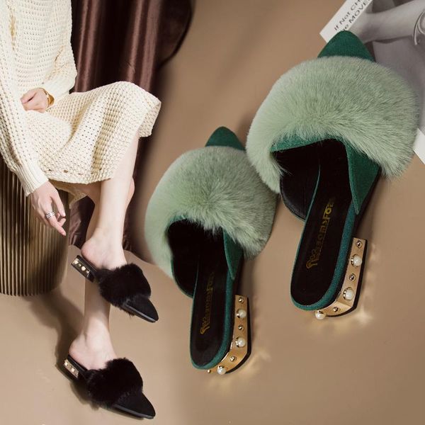 women 2021 type outside wearing net red pearl muller shoes for students autumn and winter baotou slippers, Black
women 2021 type outside wearing net red pearl muller shoes for students autumn and winter baotou slippers, Black