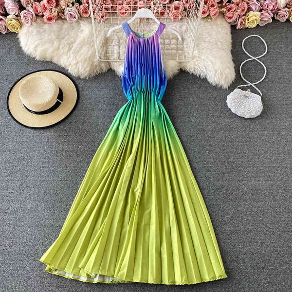 two piece dress summer holiday beach boho hanging neck strapless dress female gradient color elegant large pleated long slyj, White
two piece dress summer holiday beach boho hanging neck strapless dress female gradient color elegant large pleated long slyj, White