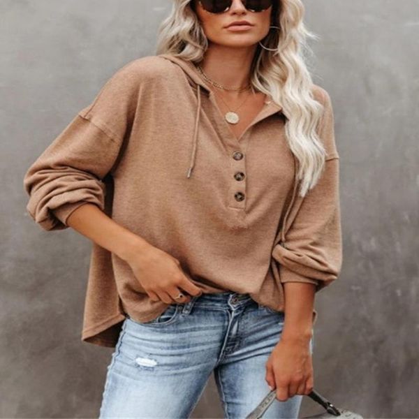 women's hoodies & sweatshirts fashion solid color hooded lace-up drawstring long sleeve button sweatshirt, Black
women's hoodies & sweatshirts fashion solid color hooded lace-up drawstring long sleeve button sweatshirt, Black