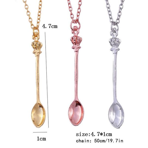 pendant necklaces charm tiny tea spoon shape necklace with crown for women 3 colors creative mini long link jewelry, Silver
pendant necklaces charm tiny tea spoon shape necklace with crown for women 3 colors creative mini long link jewelry, Silver