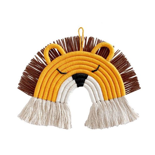 children room handmade woven tassel cotton rope animal lion hanging decoration wall decor craft gift decorative objects & figurines
children room handmade woven tassel cotton rope animal lion hanging decoration wall decor craft gift decorative objects & figurines