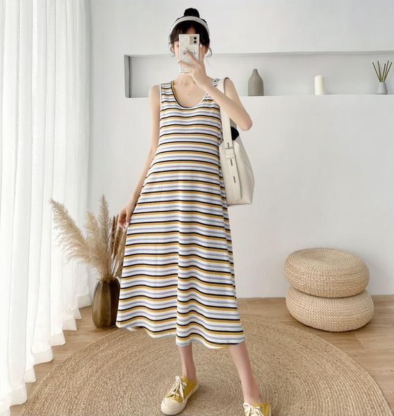 maternity dresses a297# 2021 summer casual strip vest tank dress sleeveless slim waist a line loose clothes for pregnant women pregnancy, White
maternity dresses a297# 2021 summer casual strip vest tank dress sleeveless slim waist a line loose clothes for pregnant women pregnancy, White