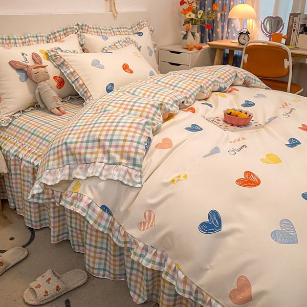 small frh simple bed skirt lace pure frosted four piece set of autumn and winter washed cotton student dormitory bedding
small frh simple bed skirt lace pure frosted four piece set of autumn and winter washed cotton student dormitory bedding