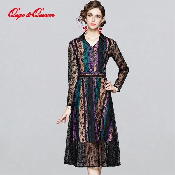 qiqi&queen 2021 party lace dress women's simple slim hollow out vestidos elegant work casual patchwork vintage dresses, Black;gray
qiqi&queen 2021 party lace dress women's simple slim hollow out vestidos elegant work casual patchwork vintage dresses, Black;gray