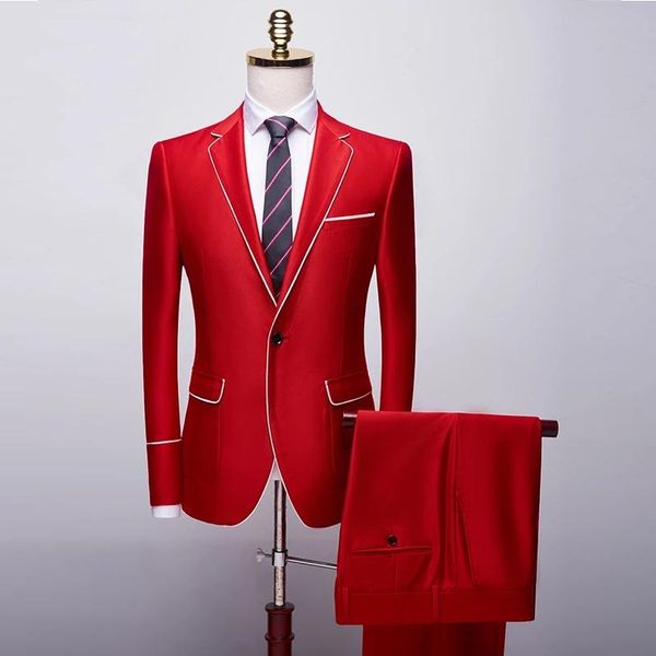 men's suits & blazers latest design red men white lapel one button costume groom prom terno masculino slim fit blazer for man 2 pcs jac, White;black
men's suits & blazers latest design red men white lapel one button costume groom prom terno masculino slim fit blazer for man 2 pcs jac, White;black
