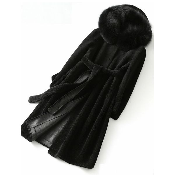 womens real fur coat winter clothes women fox furs collar hooded 100% wool jacket long coats, Black
womens real fur coat winter clothes women fox furs collar hooded 100% wool jacket long coats, Black
