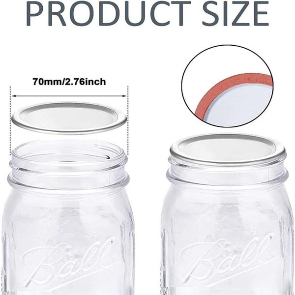 kitchen storage & organization 100 pcs regular mouth canning lids split type jar leak proof with seal ring for jars 70mm lors889
kitchen storage & organization 100 pcs regular mouth canning lids split type jar leak proof with seal ring for jars 70mm lors889