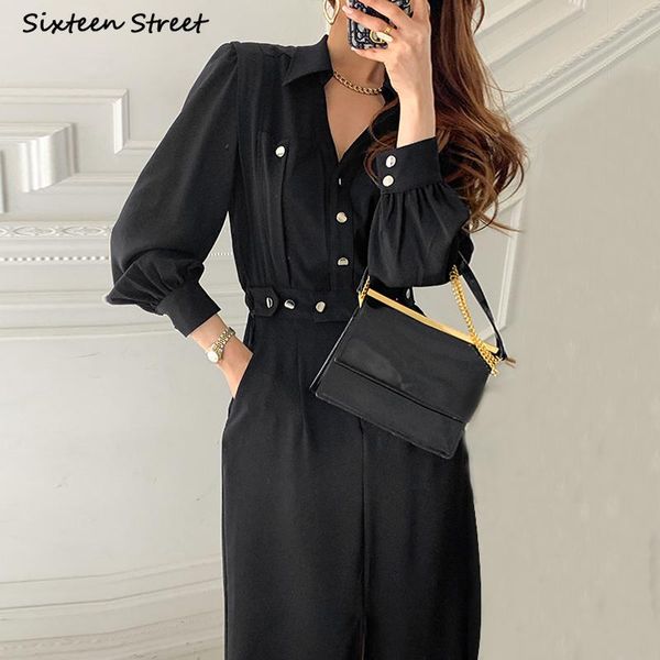 casual dresses elegant split black dress woman clothing autumn chic long party bodycon female runway button business ladies, Black;gray 
casual dresses elegant split black dress woman clothing autumn chic long party bodycon female runway button business ladies, Black;gray