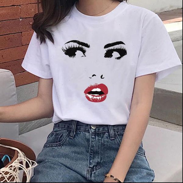 summer style womens fashion harajuku women tee shirts face eyebrows lip printing cotton ladies t, White
summer style womens fashion harajuku women tee shirts face eyebrows lip printing cotton ladies t, White