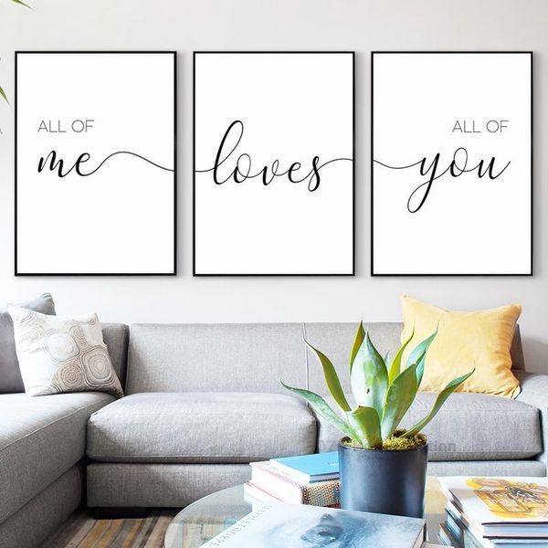 paintings black white all of me loves you romantic sentences couple love phrase wall art canvas prints poster for living room decor
paintings black white all of me loves you romantic sentences couple love phrase wall art canvas prints poster for living room decor