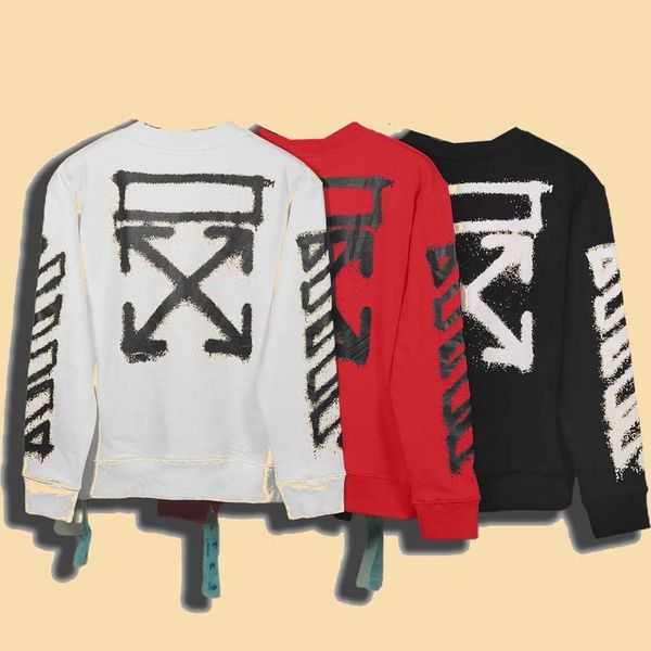 high version off21s terry collar sweater behind graffiti spray classic arrows pattern couple, Black
high version off21s terry collar sweater behind graffiti spray classic arrows pattern couple, Black