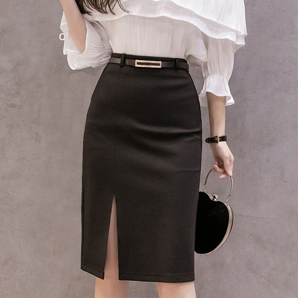 Skirts faldas mujer moda womens free belt high waist skirt slim pencil women sexy Split black woman D163 PU8O
Skirts faldas mujer moda womens free belt high waist skirt slim pencil women sexy Split black woman D163 PU8O