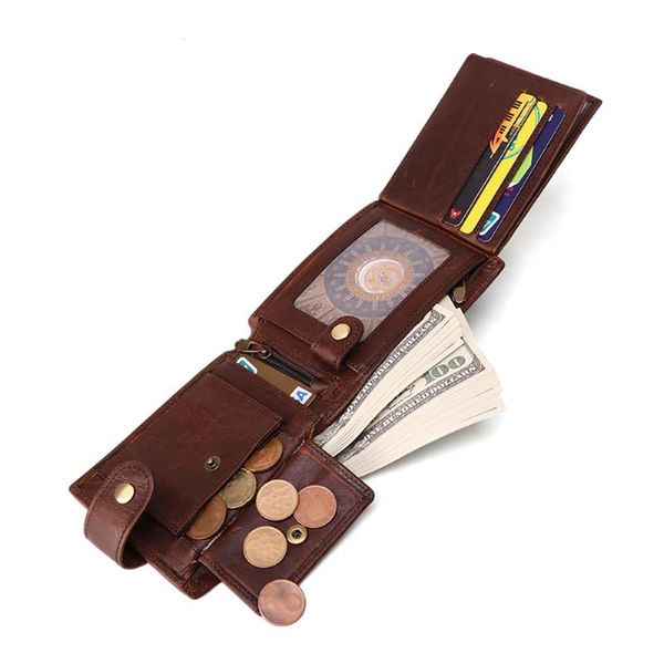 100% genuine leather men wallet buckle coin pocket 8 card holder men's purse driving license po male money bag wallets, Red;black
100% genuine leather men wallet buckle coin pocket 8 card holder men's purse driving license po male money bag wallets, Red;black