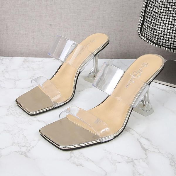 sandals women's shoes transparent dual band pvc slippers open toe square outdoor slip-on gold silver women mules summer 2021, Black
sandals women's shoes transparent dual band pvc slippers open toe square outdoor slip-on gold silver women mules summer 2021, Black