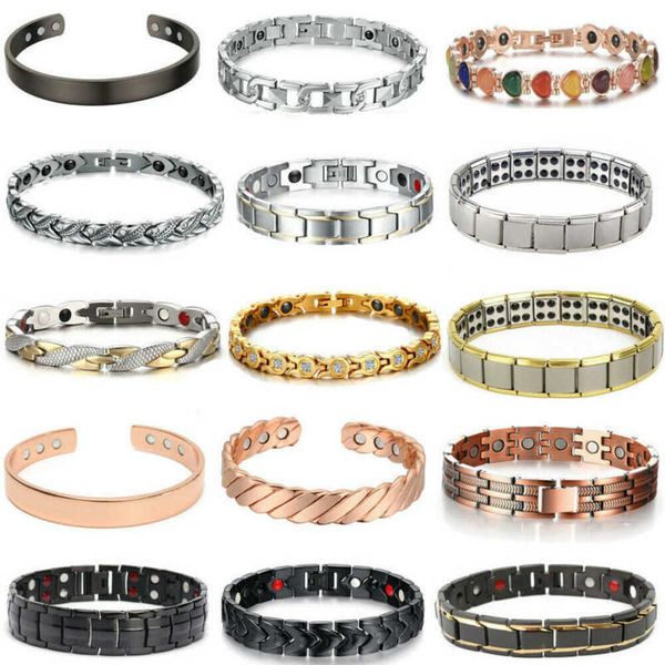 men women therapeutic energy healing magnetic bracelet therapy arthritis jewelry, Black
men women therapeutic energy healing magnetic bracelet therapy arthritis jewelry, Black