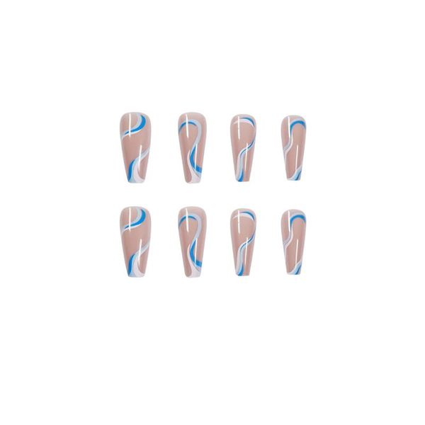 false nails fake long wavy lines blue and white nail stickers finished 24 with glue ne, Red;gold
false nails fake long wavy lines blue and white nail stickers finished 24 with glue ne, Red;gold
