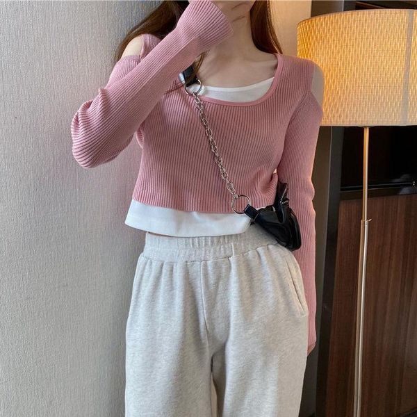 spring and autumn women's shoulder long sleeve t-shirt slim fit short net red ins design high waist jacket, White
spring and autumn women's shoulder long sleeve t-shirt slim fit short net red ins design high waist jacket, White