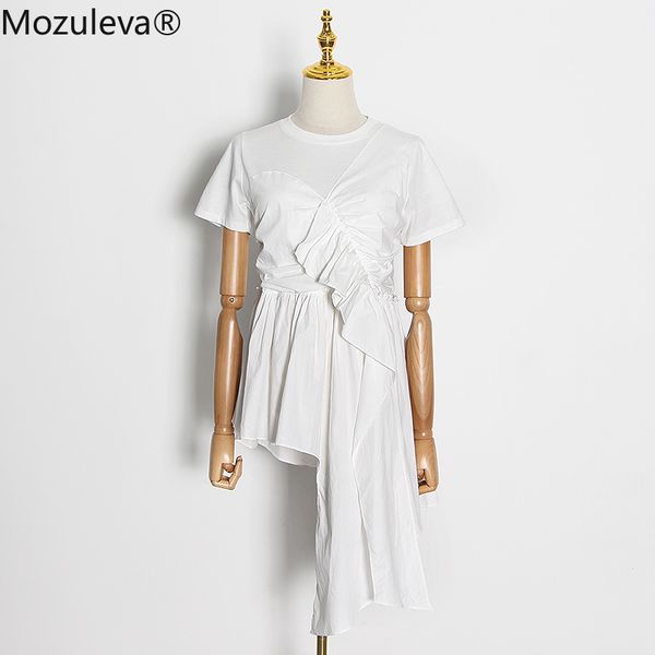 eelegant patchwork ruffle woman's t-shirt o neck short sleeve ruched asymmetric oversize casual shirt female fashion 210427, White
eelegant patchwork ruffle woman's t-shirt o neck short sleeve ruched asymmetric oversize casual shirt female fashion 210427, White