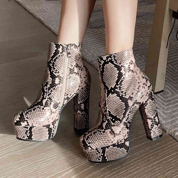 boots female fashion snake print block heel ankle high heels zipper platform boots women brand shoes woman, Black
boots female fashion snake print block heel ankle high heels zipper platform boots women brand shoes woman, Black
