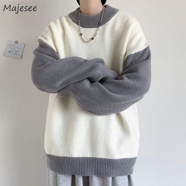 men's sweaters autumn men spliced pullovers o-neck loose couples korean style all-match comfortable knitted thick male clothing simple, White;black
men's sweaters autumn men spliced pullovers o-neck loose couples korean style all-match comfortable knitted thick male clothing simple, White;black