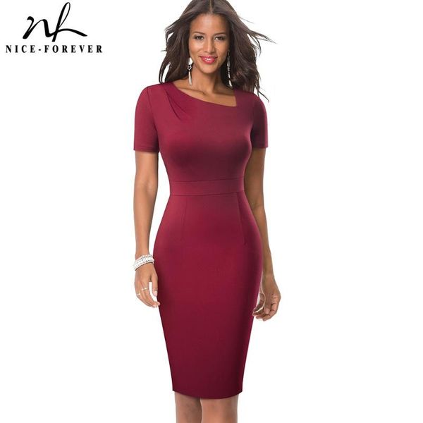 casual dresses nice-forever summer women elegant solid color work business office vintage slim bodycon dress b628, Black;gray
casual dresses nice-forever summer women elegant solid color work business office vintage slim bodycon dress b628, Black;gray