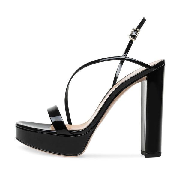 sandals summer solid color patent leather daily thick-heeled high-heel platform buckle fashion all-match large size women's shoe, Black
sandals summer solid color patent leather daily thick-heeled high-heel platform buckle fashion all-match large size women's shoe, Black