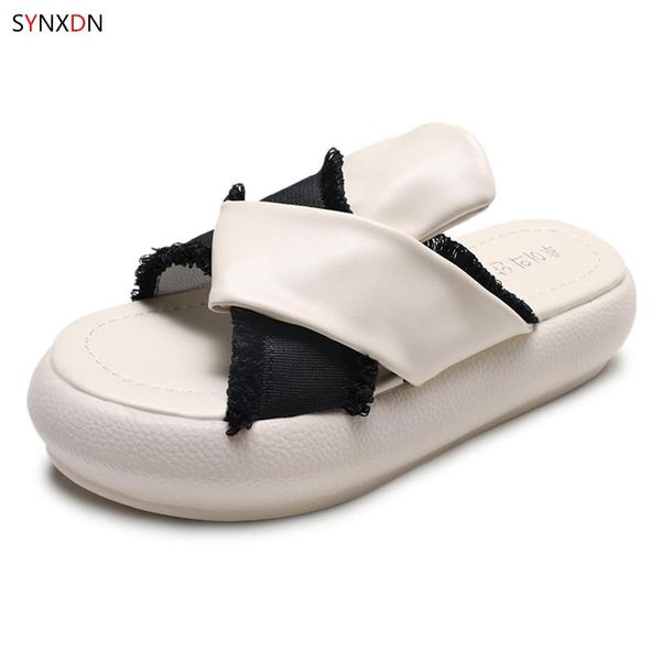 wohdhe 2021 women slippers thick bottom cross-tied platform non-slip fabric slaps high heels spanking beach sandalias summer, Black
wohdhe 2021 women slippers thick bottom cross-tied platform non-slip fabric slaps high heels spanking beach sandalias summer, Black
