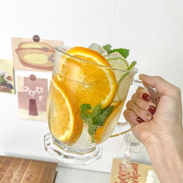 wine glasses ins large capacity 520ml 660ml glass water cup retro juice milk beer coffee tea cups with handle 
wine glasses ins large capacity 520ml 660ml glass water cup retro juice milk beer coffee tea cups with handle