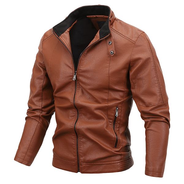 relaxed solid color street handsome men s leather jacket stand collar retro comfortable warm windproof and warm fashion travel commuter, Black
relaxed solid color street handsome men s leather jacket stand collar retro comfortable warm windproof and warm fashion travel commuter, Black