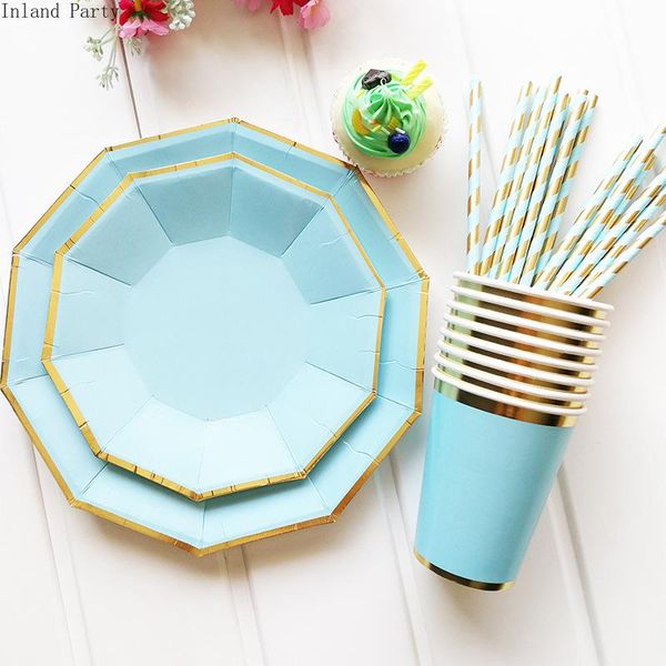 disposable dinnerware 49pcs tableware set paper plate straw cup gold stamp blue for wedding birthday decoration party supplies
disposable dinnerware 49pcs tableware set paper plate straw cup gold stamp blue for wedding birthday decoration party supplies