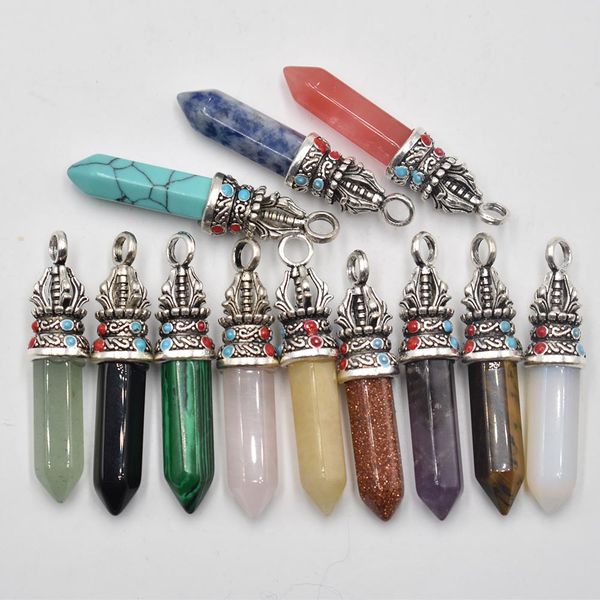 pillar chakra reiki healing pendulums charms natural stones pendant amulet crystal hexagonal for men women necklace jewelry making, Bronze;silver
pillar chakra reiki healing pendulums charms natural stones pendant amulet crystal hexagonal for men women necklace jewelry making, Bronze;silver