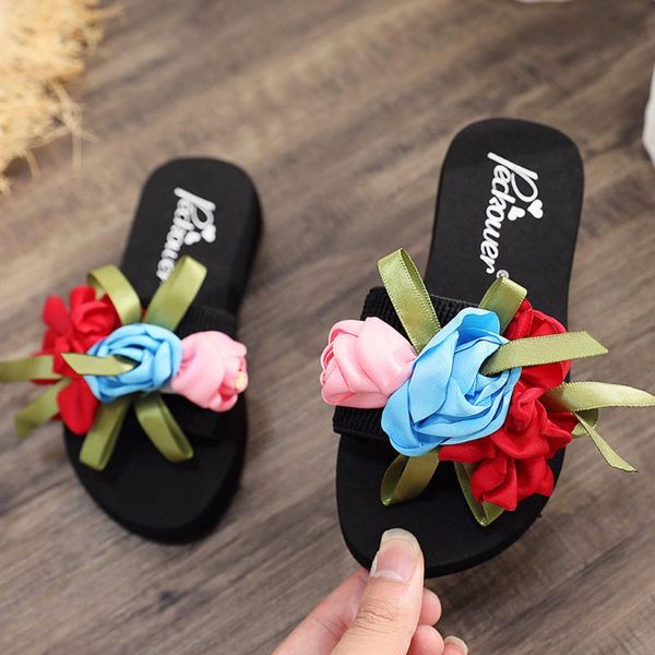 women girls summer flower flat bohemian style sandals slippers beach shoes non-slip soft #g2, Black
women girls summer flower flat bohemian style sandals slippers beach shoes non-slip soft #g2, Black