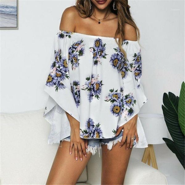 women fashion floral print loose shirts ladies summer casual off shoulder slash neck blouse plus size women's blouses &, White
women fashion floral print loose shirts ladies summer casual off shoulder slash neck blouse plus size women's blouses &, White