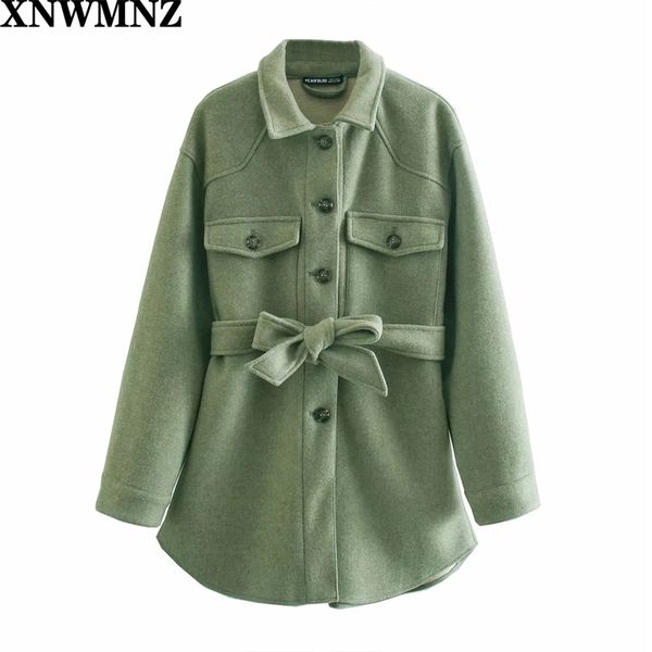 women fashion with belt loose woolen jacket coat vintage long sleeve side pockets female outerwear chic overcoat 210520, Black;brown
women fashion with belt loose woolen jacket coat vintage long sleeve side pockets female outerwear chic overcoat 210520, Black;brown