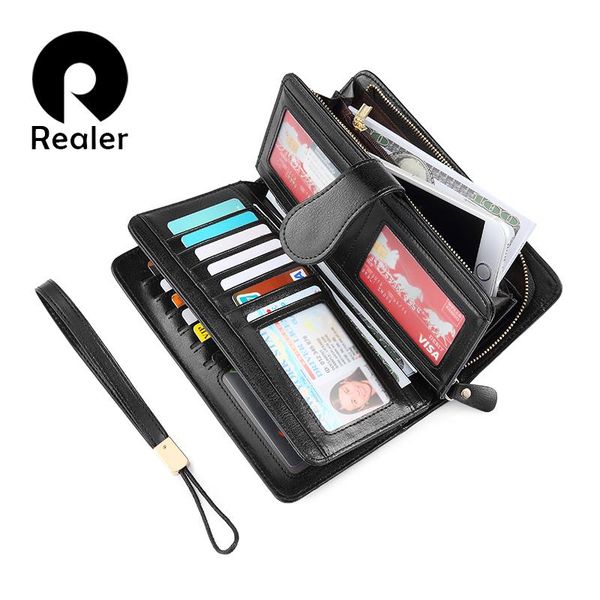 wallets realer women wallet split leather long with phone/coin/card pocket zippers for ladies 2021 purses short strap, Red;black
wallets realer women wallet split leather long with phone/coin/card pocket zippers for ladies 2021 purses short strap, Red;black