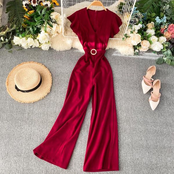 women's jumpsuits & rompers women 2021 v neck short sleeved metal buckle high waist thin wide legged overalls solid color k434, Black;white
women's jumpsuits & rompers women 2021 v neck short sleeved metal buckle high waist thin wide legged overalls solid color k434, Black;white