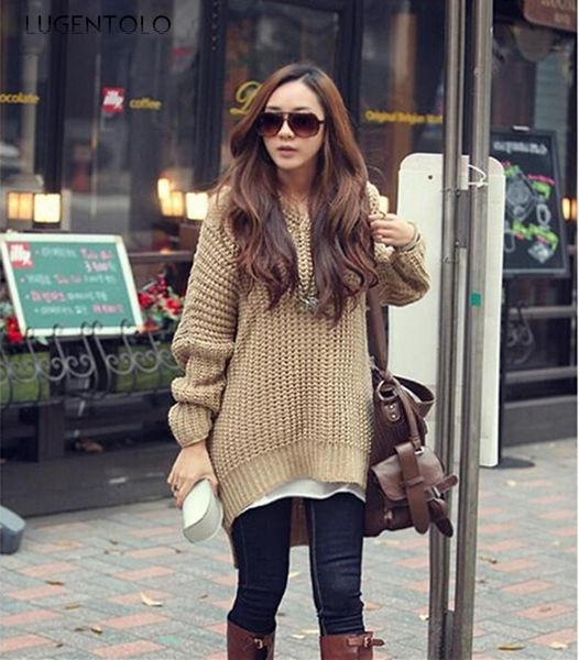 women's sweaters lugentolo autumn winter women knitted sweater loose hooded irregular solid simple fashion female casual midi pullovers, White;black
women's sweaters lugentolo autumn winter women knitted sweater loose hooded irregular solid simple fashion female casual midi pullovers, White;black