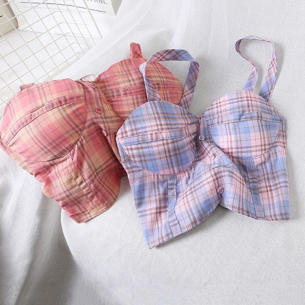 women's tanks & camis plaid small halter vest women girls slim sleeveless shirt for crop top, White
women's tanks & camis plaid small halter vest women girls slim sleeveless shirt for crop top, White