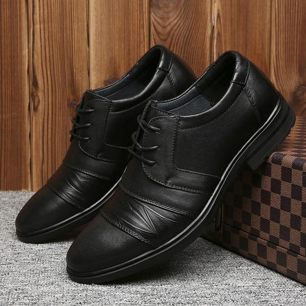 men's genuine leather dress shoes british style black cow wear-resistant lace-up business wedding men
men's genuine leather dress shoes british style black cow wear-resistant lace-up business wedding men