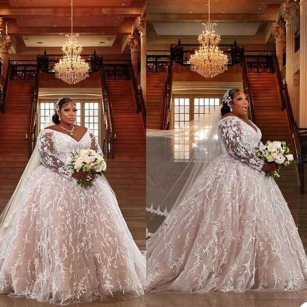modest plus size wedding dresses bridal gowns v neck long sleeve lace appliqued a line tulle sweep train bride dress, White
modest plus size wedding dresses bridal gowns v neck long sleeve lace appliqued a line tulle sweep train bride dress, White