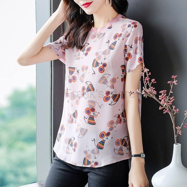 spring and summer women's wear cute mouse printed silk shirt short sleeve 69098 t-shirt, White
spring and summer women's wear cute mouse printed silk shirt short sleeve 69098 t-shirt, White
