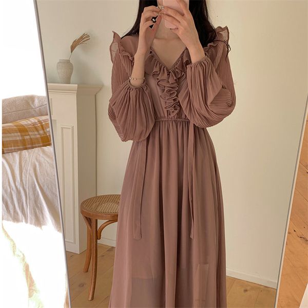 dresses pink feminine chic v-neck all match elegance basic chiffon solid gentle women fairy full sleeves long, Black;gray
dresses pink feminine chic v-neck all match elegance basic chiffon solid gentle women fairy full sleeves long, Black;gray