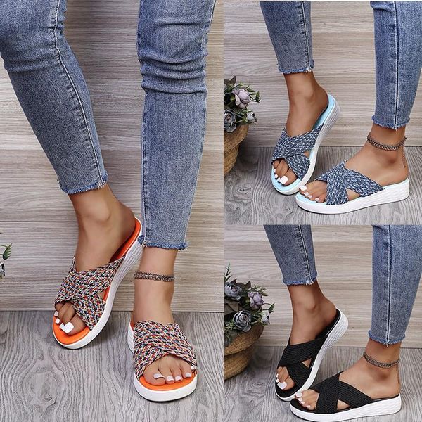 slippers on a wedge house platform shoes woman 2021 pantofle low big size basic hoof heels fabric pu rome rubber slides, Black
slippers on a wedge house platform shoes woman 2021 pantofle low big size basic hoof heels fabric pu rome rubber slides, Black