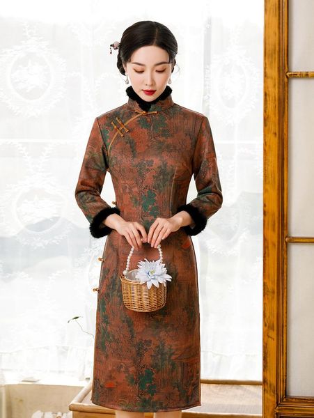 ethnic clothing woman high split cheongsam chinese style fashion suede mandarin collar button qipao vestidos, Red
ethnic clothing woman high split cheongsam chinese style fashion suede mandarin collar button qipao vestidos, Red