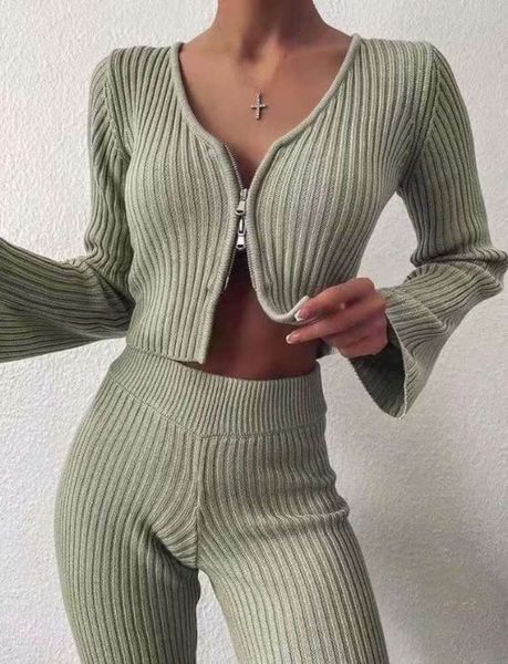 2021 spring tricolor v-neck rib pit two way zipper knitted + trousers suit b2-0288, Black;white
2021 spring tricolor v-neck rib pit two way zipper knitted + trousers suit b2-0288, Black;white