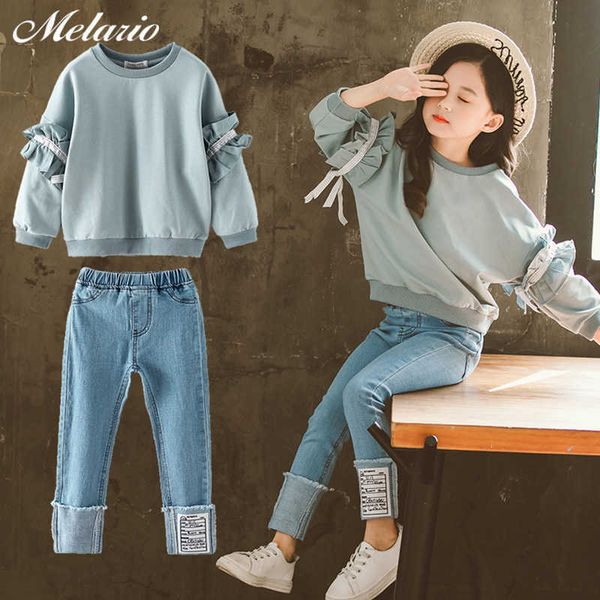 melario new girls boutique outfits teen girls clothes children's clothing suits demin pants suit 2pcs teenager clothing sets p0831, White
melario new girls boutique outfits teen girls clothes children's clothing suits demin pants suit 2pcs teenager clothing sets p0831, White