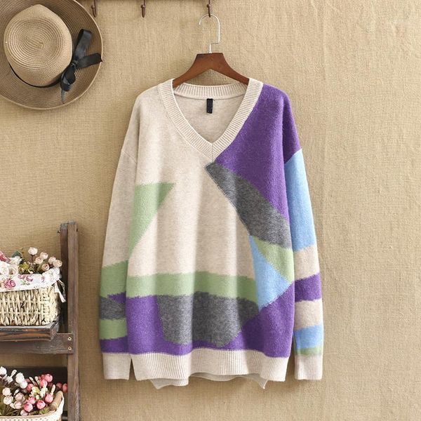 plus size t-shirt sweater for women color geometric contrast stitching long sleeve adding fertilizer fat lady wear, Black
plus size t-shirt sweater for women color geometric contrast stitching long sleeve adding fertilizer fat lady wear, Black