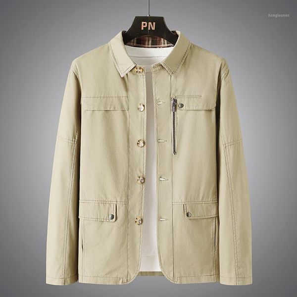 men's jackets smart casual men fashion 2021 spring autumn coats buttons turndown collar windbreaker brand ha262, Black;brown
men's jackets smart casual men fashion 2021 spring autumn coats buttons turndown collar windbreaker brand ha262, Black;brown