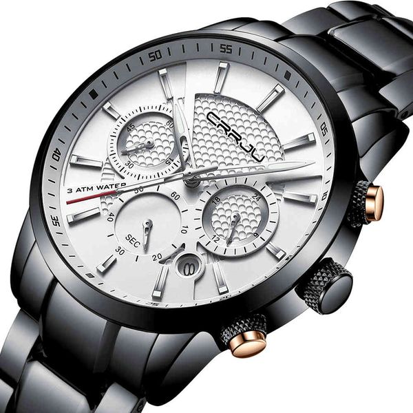 men stainless steel wristwatch crrju man luxury brand unique quartz chronograph army waterproof clock casual fashion watches 210517, Slivery;brown
men stainless steel wristwatch crrju man luxury brand unique quartz chronograph army waterproof clock casual fashion watches 210517, Slivery;brown