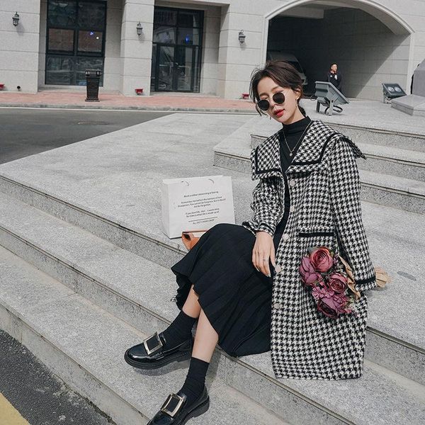 woolen coat female small winter korean style loose thickened navy collar women's wool & blends, Black
woolen coat female small winter korean style loose thickened navy collar women's wool & blends, Black